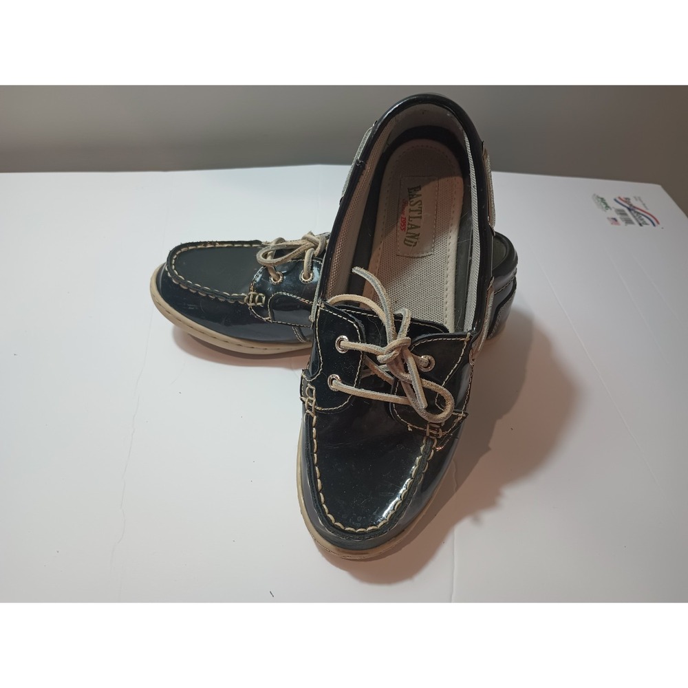 Eastland Women's Rosy Patent Leather Boat Shoes Black Size 8M Slip On Loafers - Picture 1 of 8